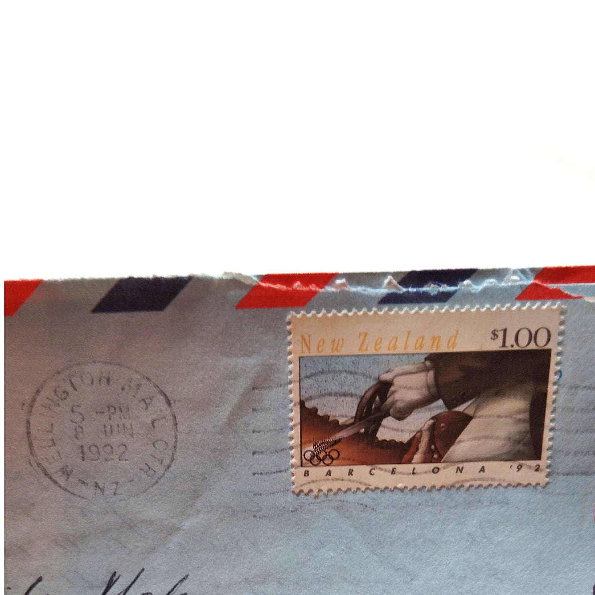 1992 New Zealand Aerogramme $1.00 Barcelona Olympics Stamp Cover Letter