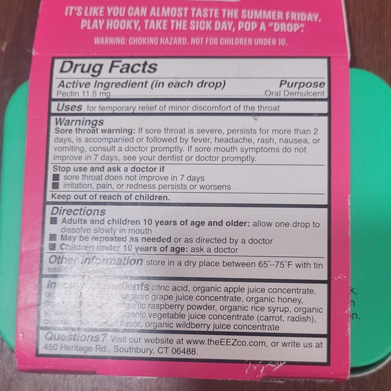 Lolleez Sootheez Organic Throat Soothing Drops Watermelon Mint 14ct Tin