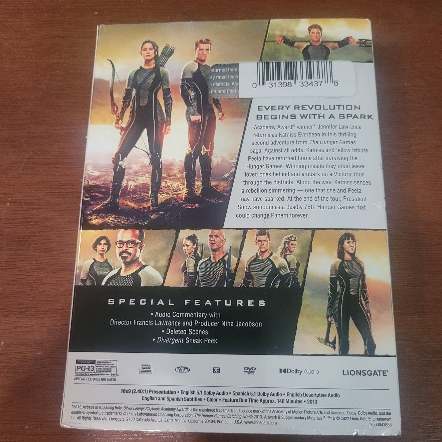 Hunger Games Catching Fire DVD 2013 Action Adventure Dystopian Thriller