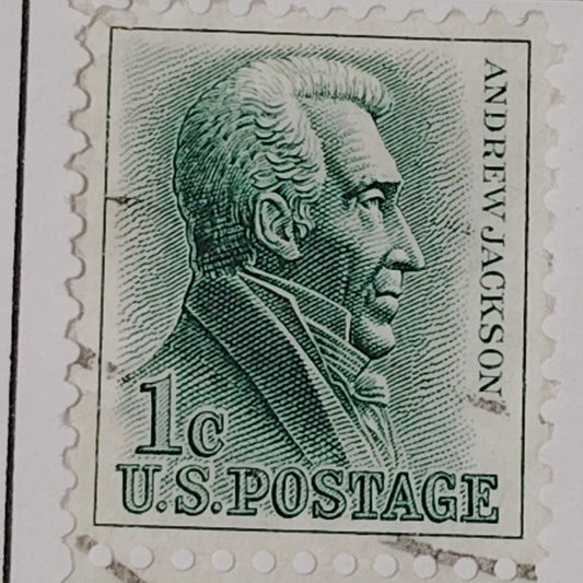 1963 Scott #1209 – 1¢ Andrew Jackson / Regular Issue – Green – Canceled