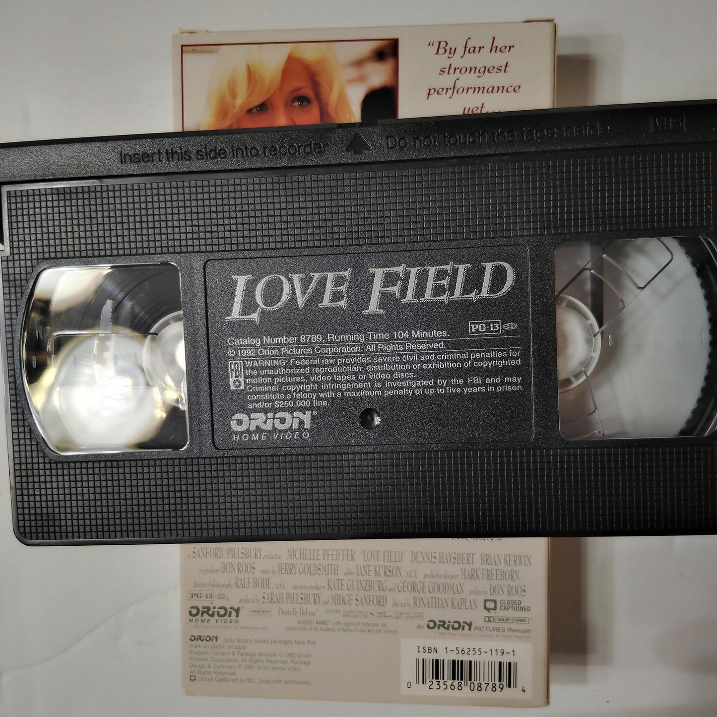 Love Field VHS 1993 Michelle Pfeiffer Dennis Haysbert Drama Warner/Orion