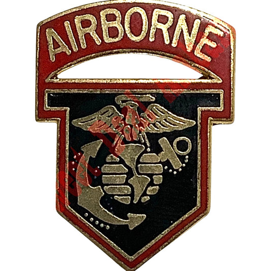 Vintage USMC Airborne Emblem - Hat, Lapel, Tie Tack Pin 1"H x 3/4"W