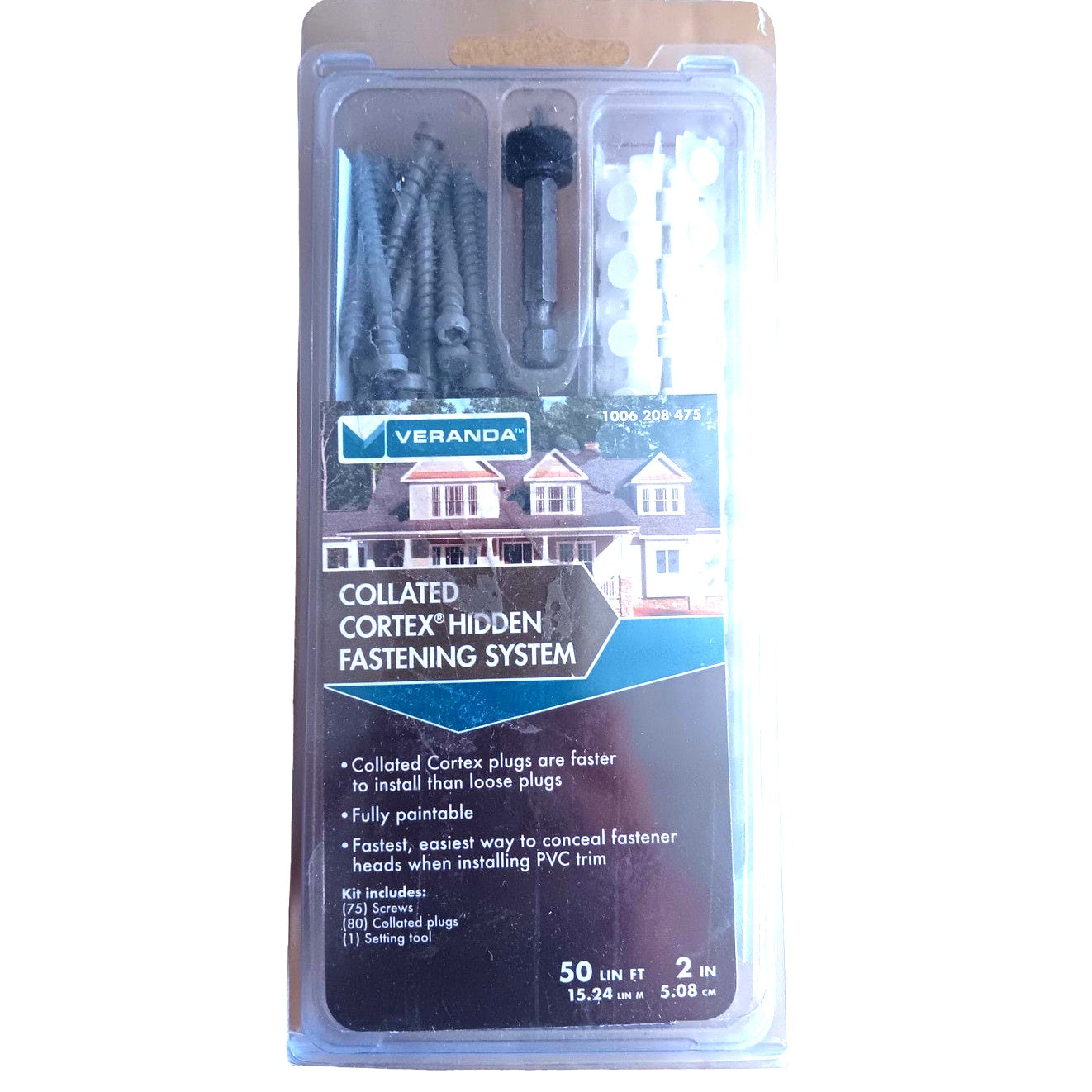 Cortex Hidden Fastening System, Veranda Trim – 2" screws & plugs –Smooth (50 LF)