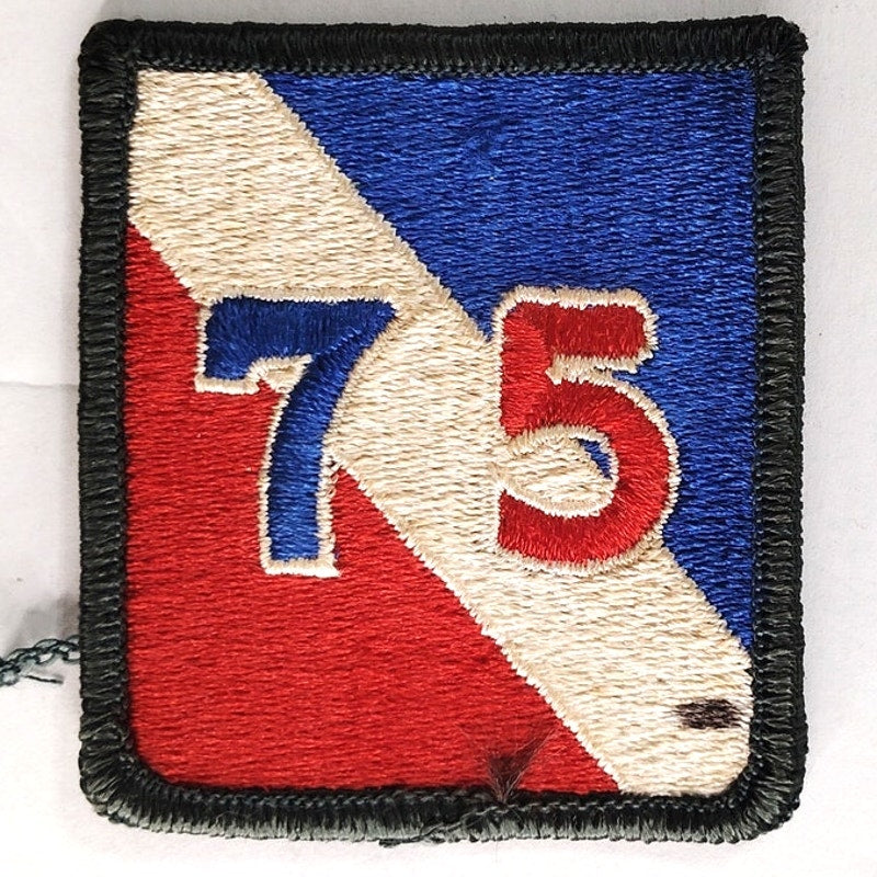 US Army 75th Infantry Division SSI Patch WWII Design 2‑3/4" × 2‑3/8" Sew‑On