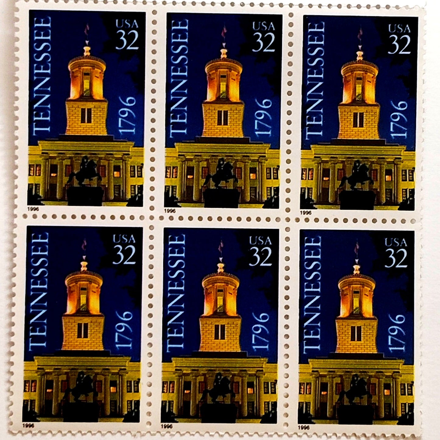 1996 Tennessee Statehood Block of 6 MNH – Scott 3067 State Capitol