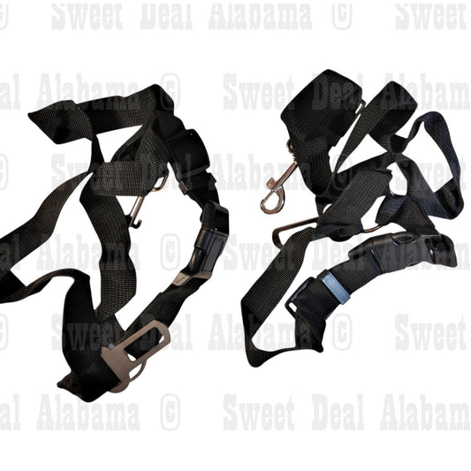 2-Pack Pets Car Safety Harness – Black, S/M, Adjustable Travel Seatbelt Vest