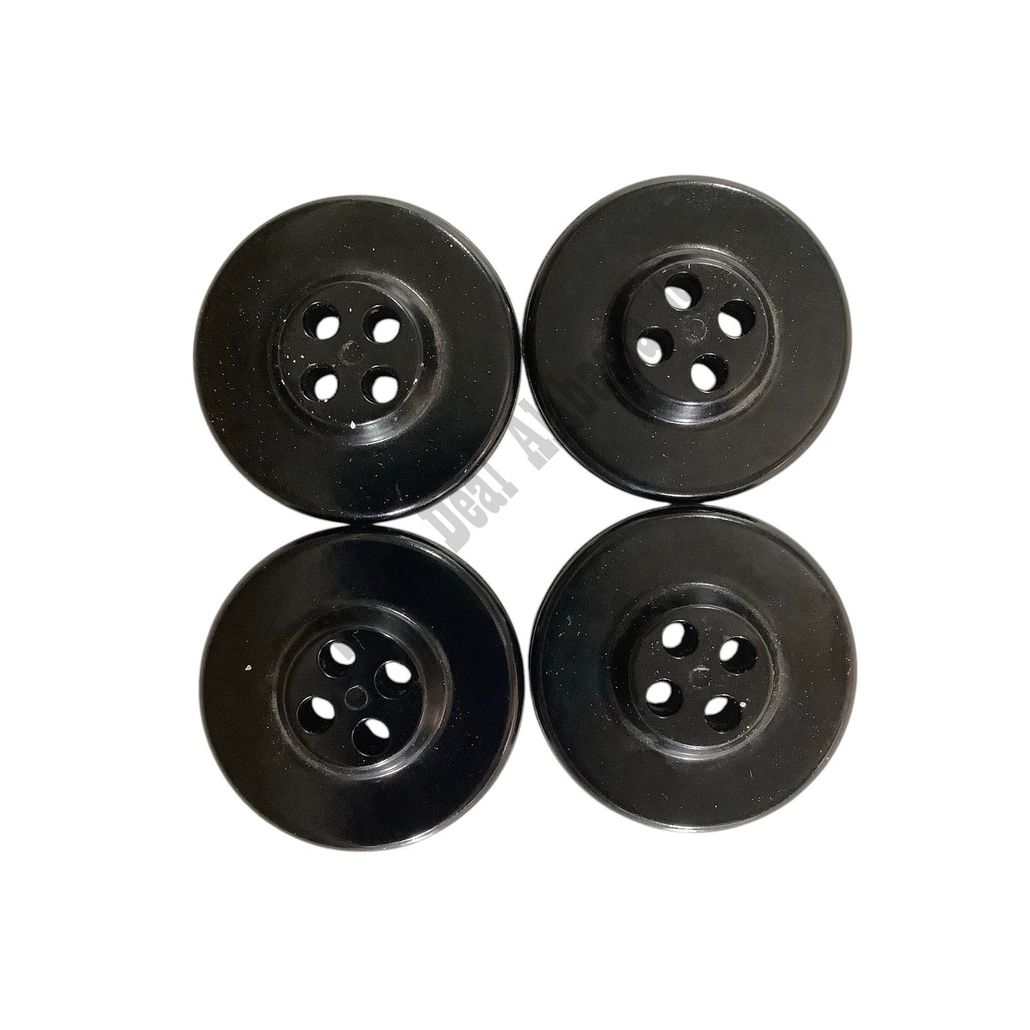 4-PK , 1-1/4" 4-Hole, U.S. Navy Coat Buttons for Peacoat, Trench Coat, Black