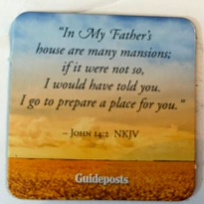 Christian Scripture Fridge Magnet John 14:2 Golden Field Guideposts 1.75x1.75