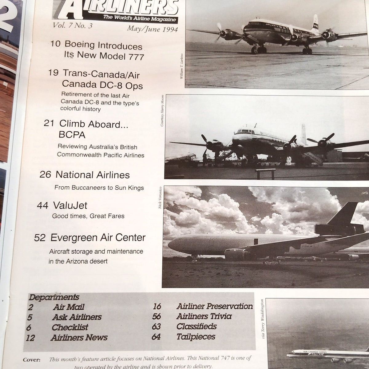Airliners Magazine May/June 1994 - National Airlines, Air Canada DC-8 Farewell