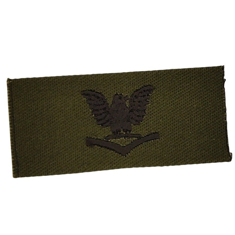 Vintage Navy Petty Officer 3rd Class E-4 Subdued Sew-On Device Emblem ODG Patch