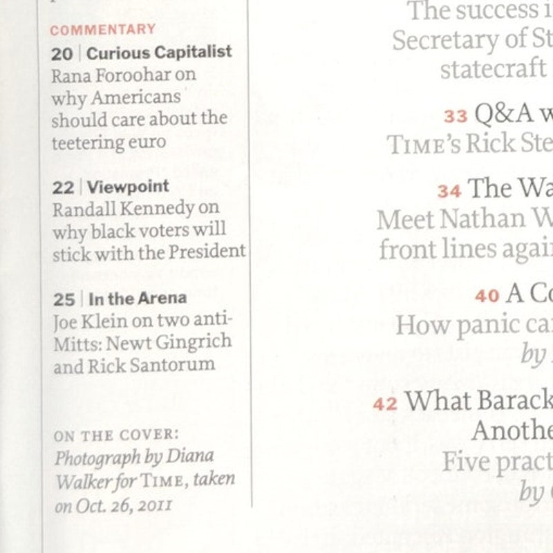 Time Magazine November 7, 2011 Hillary Clinton Smart Power, Steve Job Biography