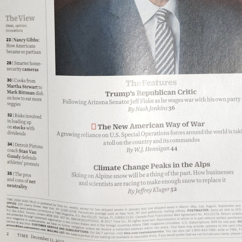 Time Magazine December 11 2017 How America Is Failing Its Most Elite Fighters