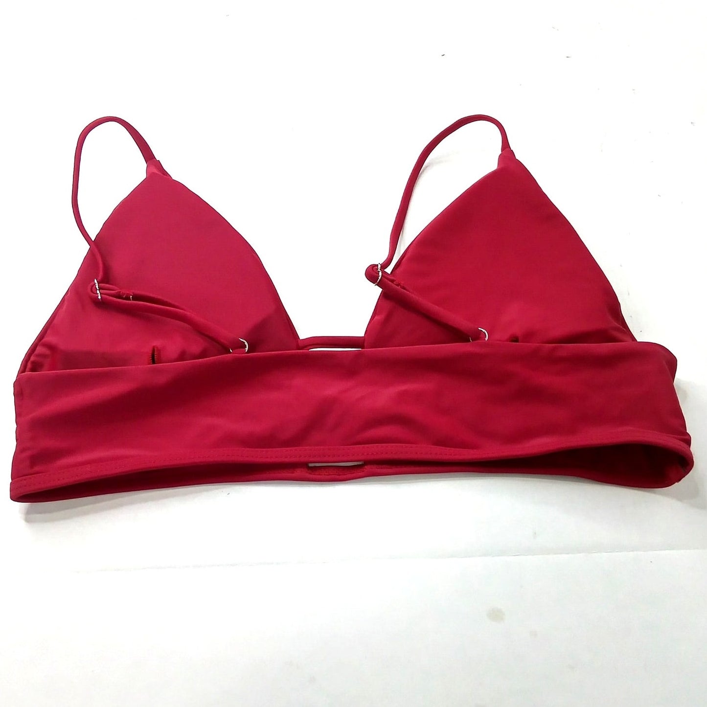 Peddney Red Triangle Bikini Top Adjustable Swim Stretch Women’s Size Large