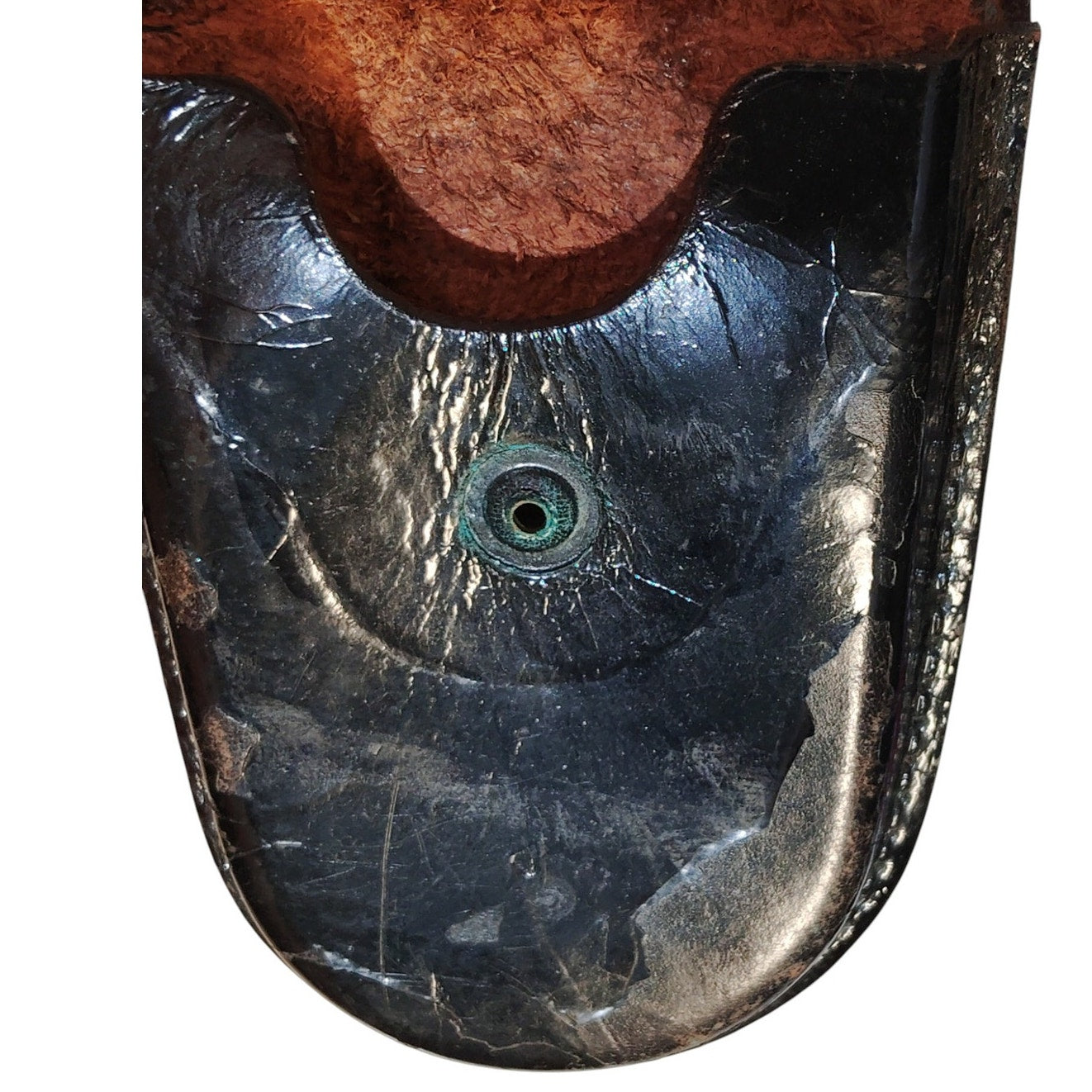Vintage Leather Handcuff Holster Case – Belt Attached, Working Snaps, No Markings, 5-1/2" x 3-7/8"