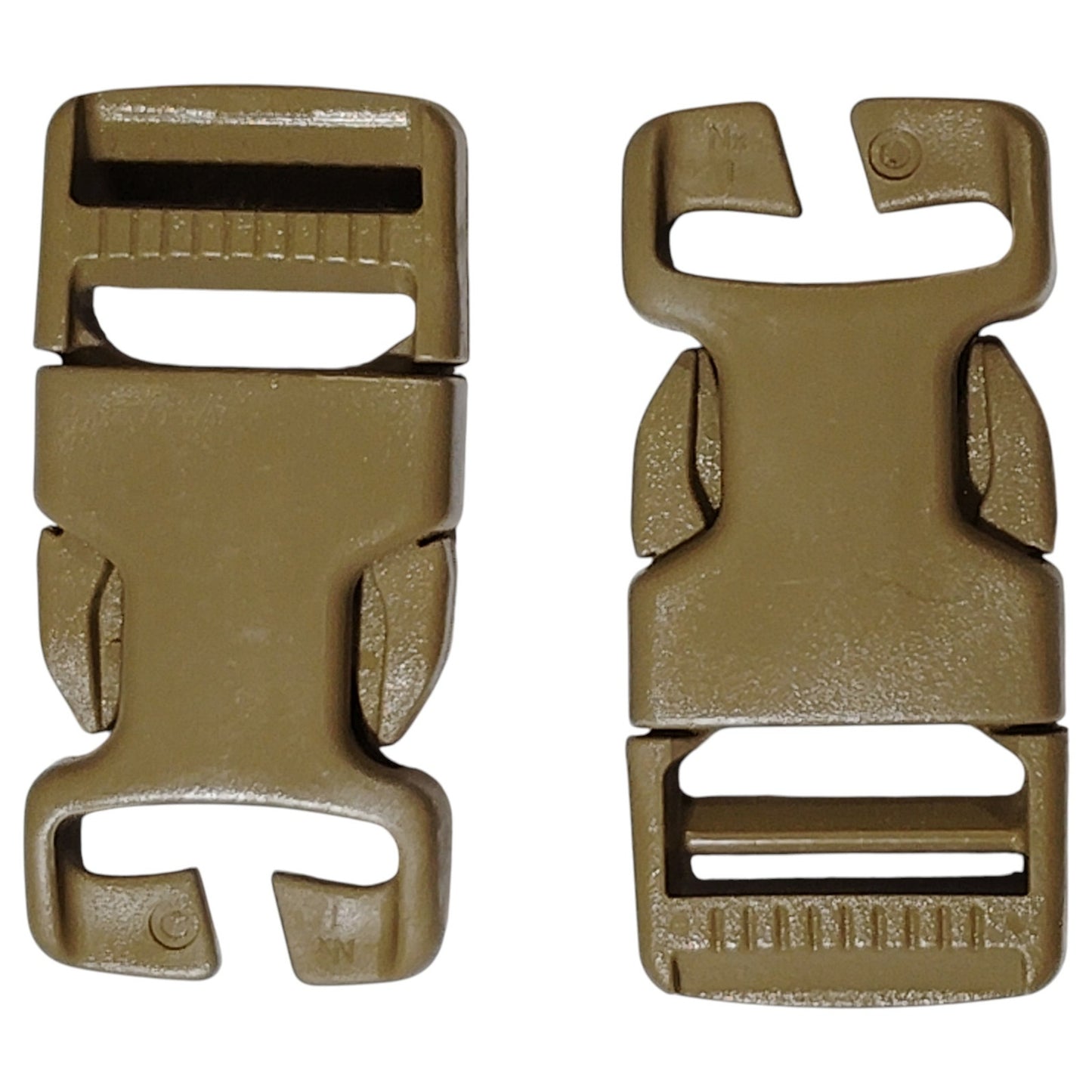 2pk ITW Nexus Side-Release Buckles – 1", Coyote Brown, High-Strength Polymer