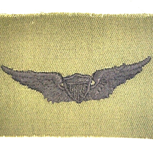Vintage US Army Aviator Badge Patch Subdued ODG 3‑3/4" × 2" Sew‑On