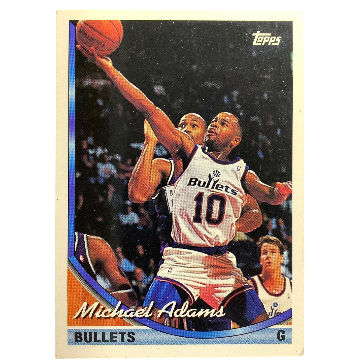 Michael Adams, Washington Bullets, 1993 Topps Collector's Card 371, EXC
