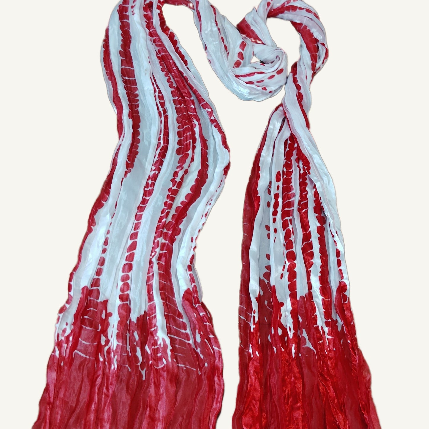 Zazou Luxe Velvet Red Roses Rayon Silk Scarf & Red/White Polyester Scarf Set