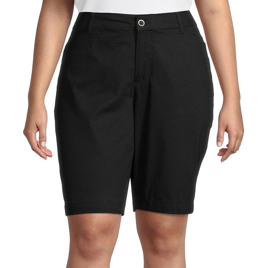 St Johns Bay Womens Bermuda Shorts Black Stretch Casual Summer Shorts 26W
