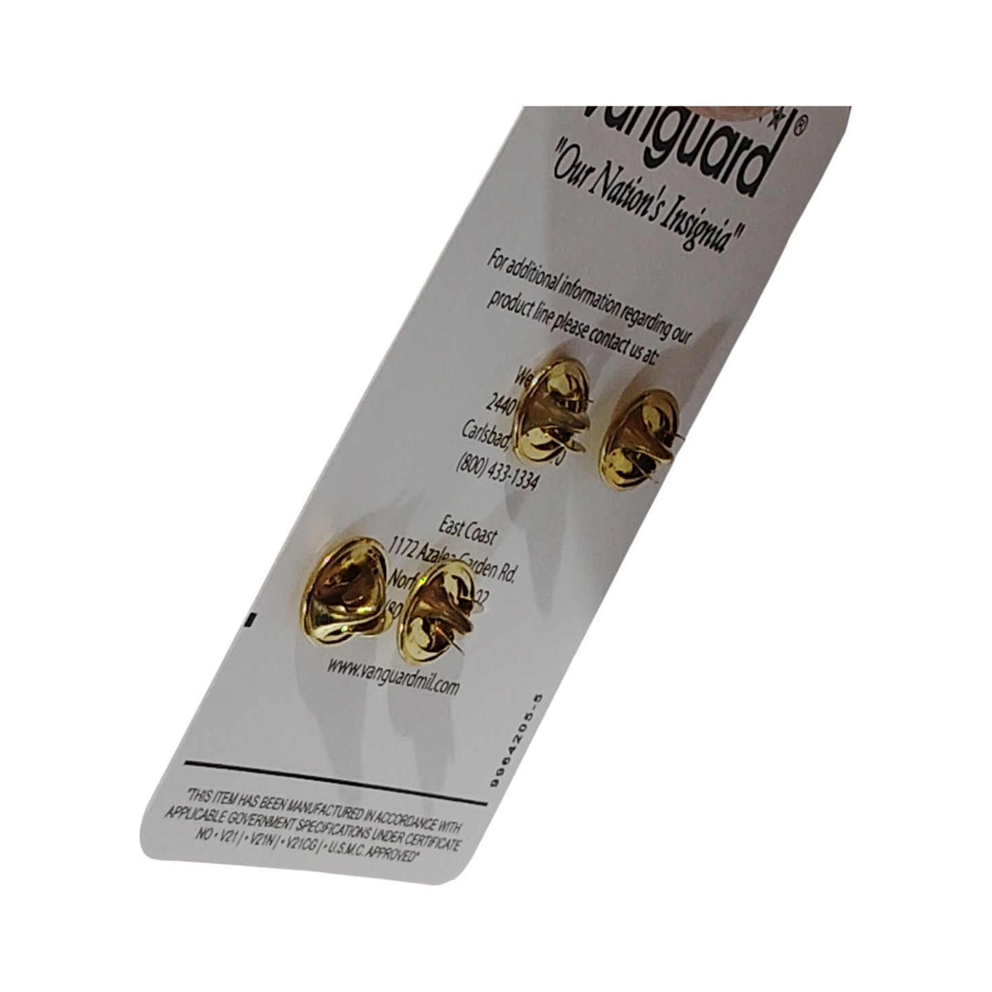 Vanguard Marine Corps Chevron – Gunnery Sergeant – Satin Gold – 7/8" x 1-1/4"
