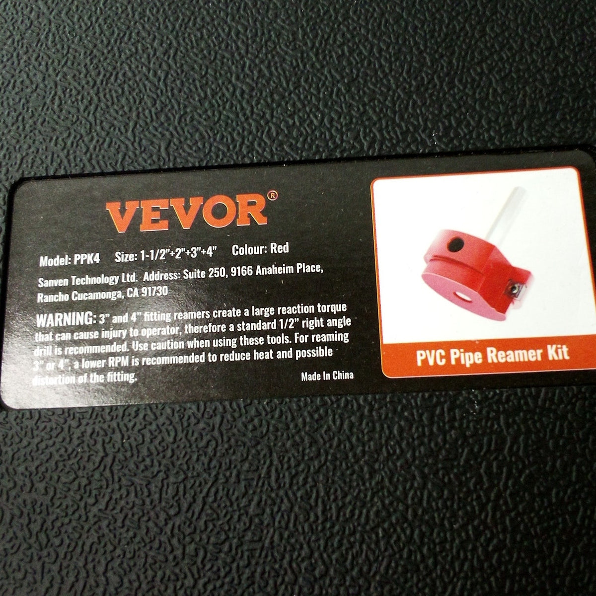 VEVOR PVC Pipe Reamer Kit PPK4 4-Piece 1-1/2" to 4" SCH40 Socket Saver