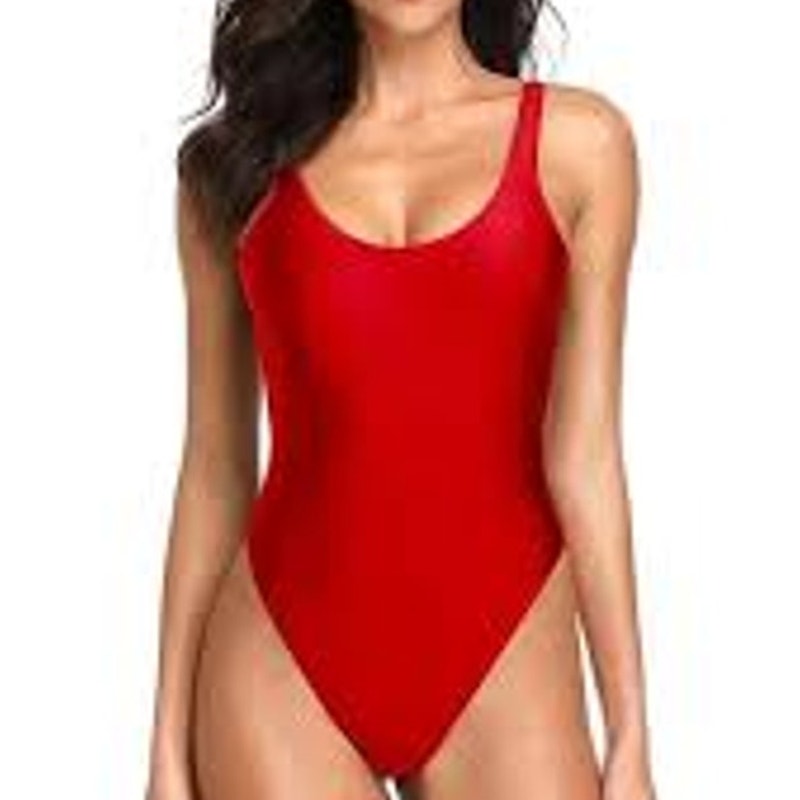 Dixperfect Malibu Retro One Piece Swimsuit Women’s Small Red High Cut
