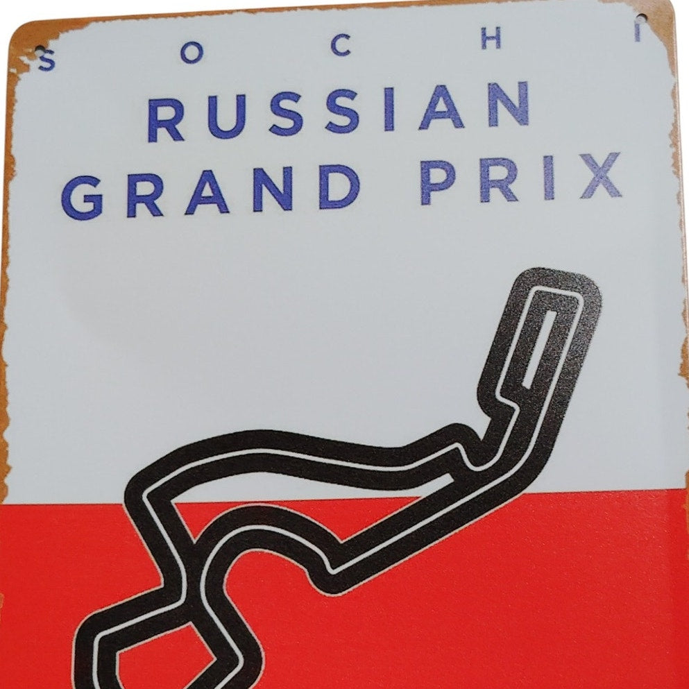 Sochi Autodrom Formula 1 Retro Tin Sign – 12x8 Metal Wall Plaque – 2014 Russian Grand Prix Decor