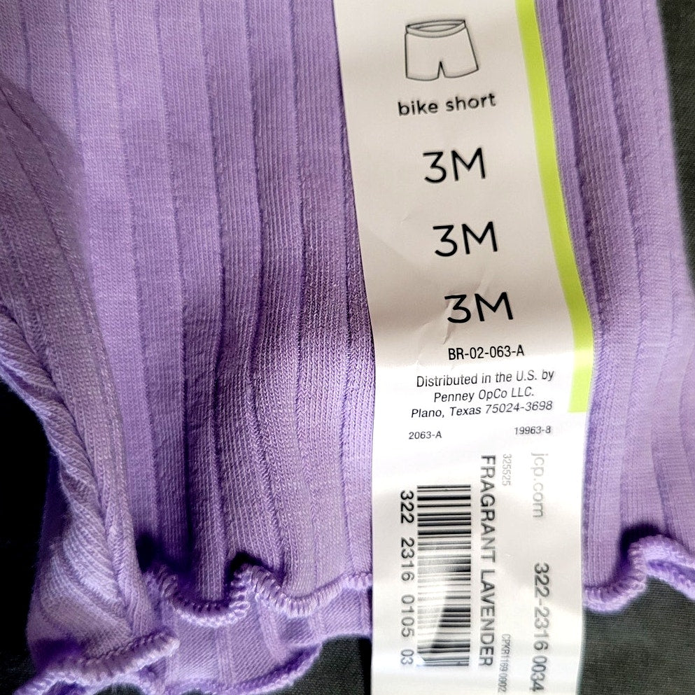 Okie Dokie Toddler Girls Adaptive 4" Bike Short, Purple, 3 Months
