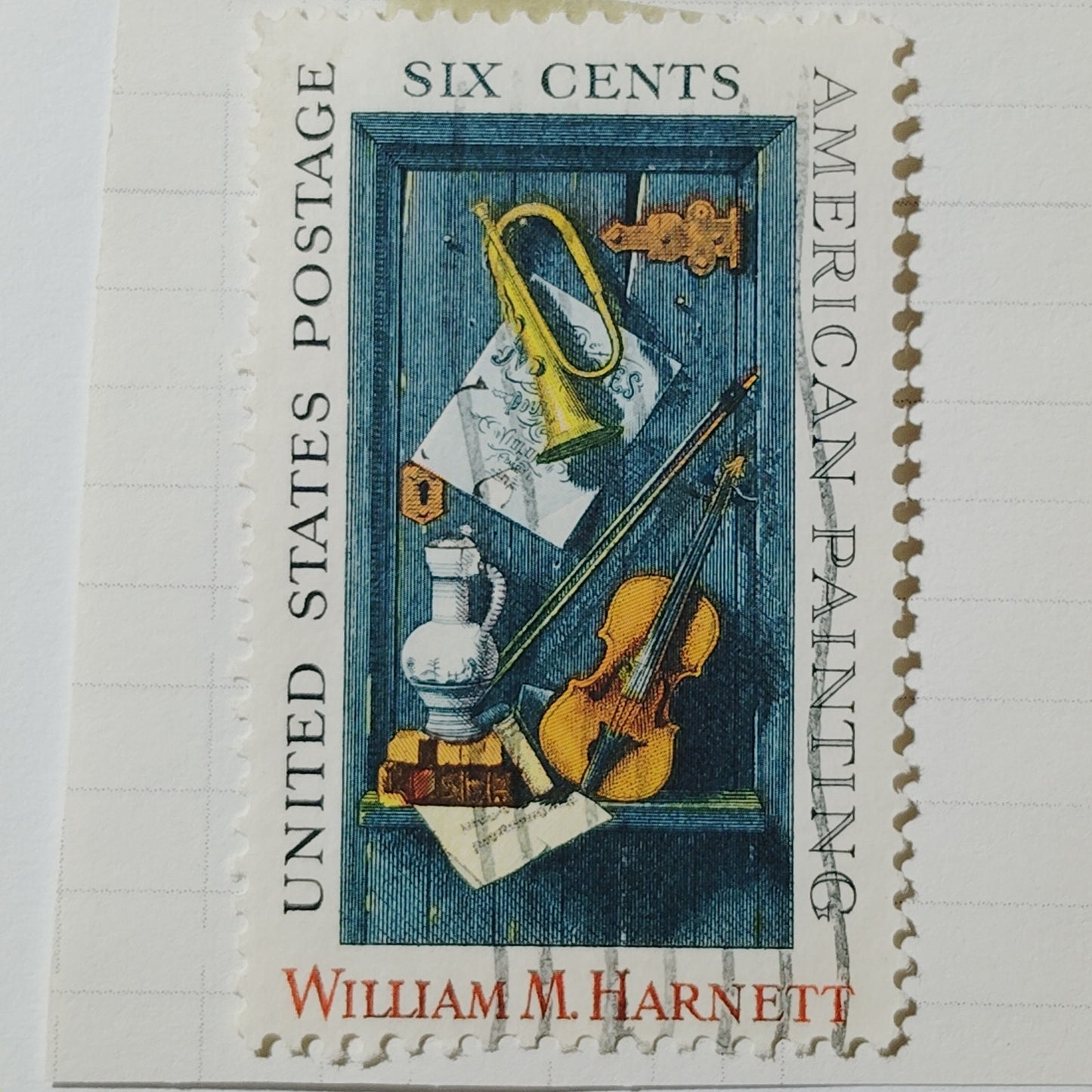 1969 US Postage Stamp #1386 William M. Harnett American Painting 6c Used VTG
