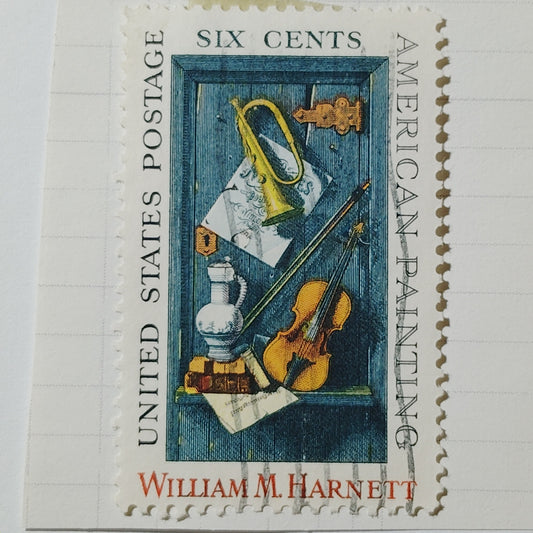 1969 US Postage Stamp #1386 William M. Harnett American Painting 6c Used VTG