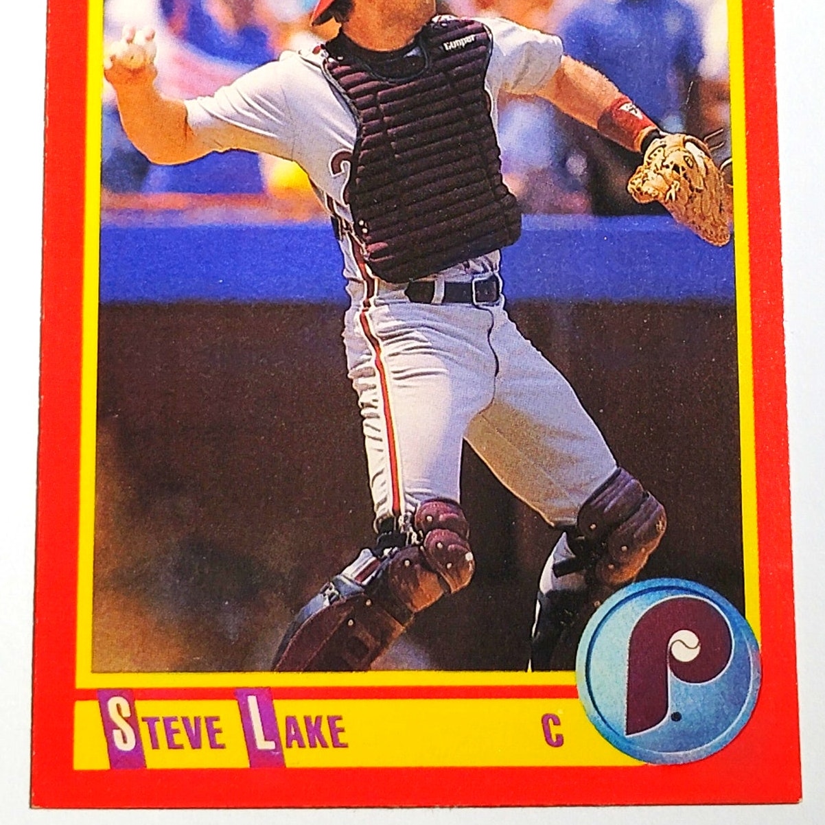 1990 Score Steve Lake #435 Philadelphia Phillies Catcher MLB Baseball EX