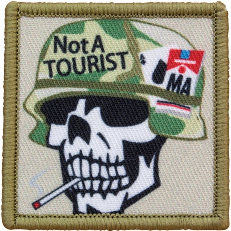 Not A Tourist Novelty Patch Red Rock 2" × 2" Printed Hook Back