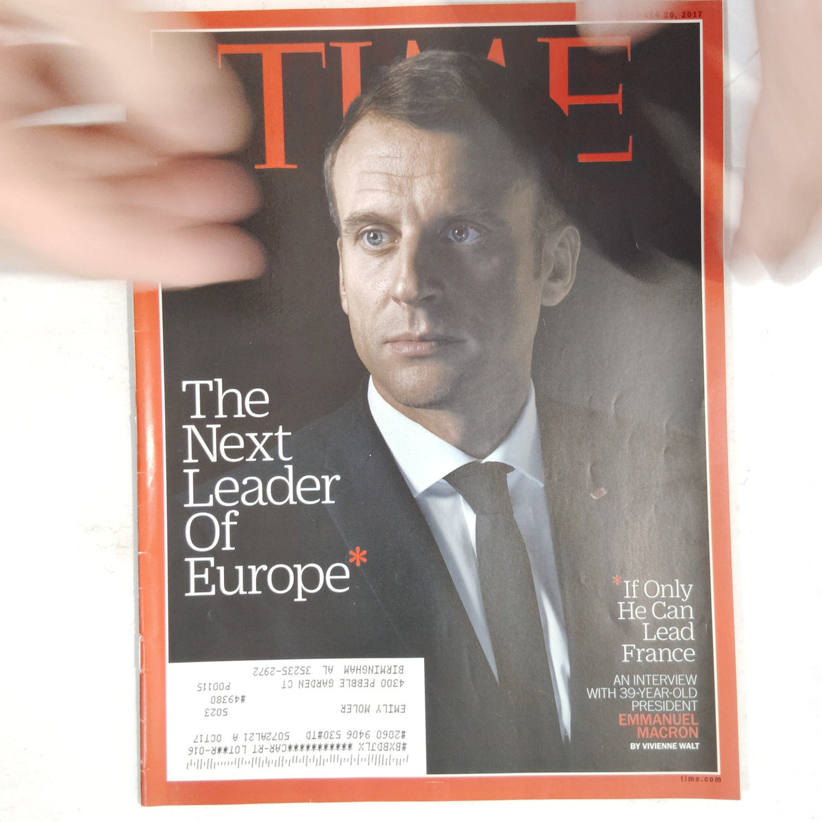 Time Magazine November 20, 2017 Emmanuel Macron Next Leader of Europe Cover