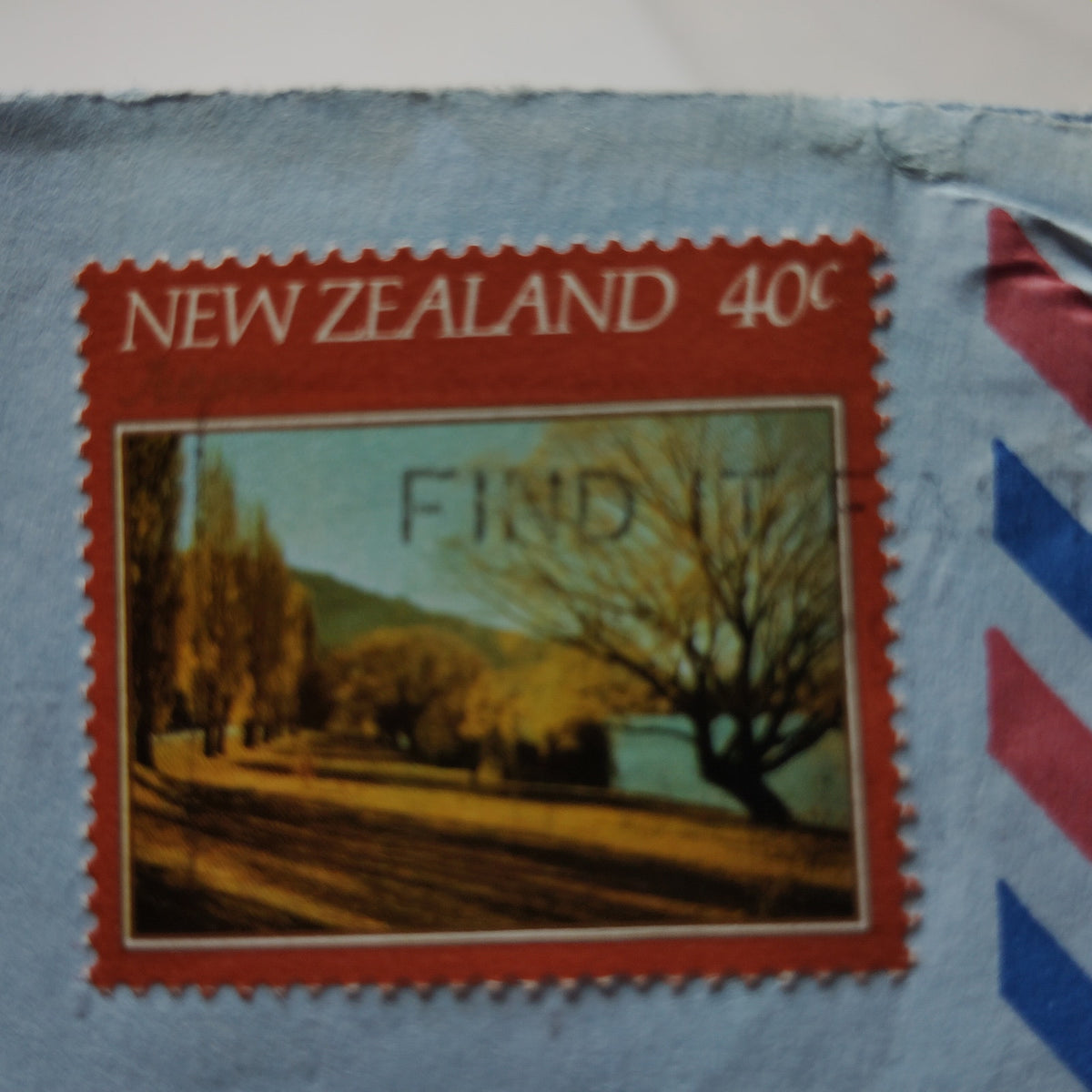 Vintage 1982 New Zealand Aerogramme Full Cover w/ Letter & 40c Stamp Airmail