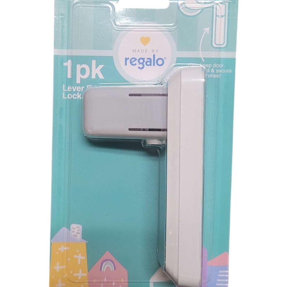 Regalo White Plastic Lever Handle Lock 1 Pk Model 6111W