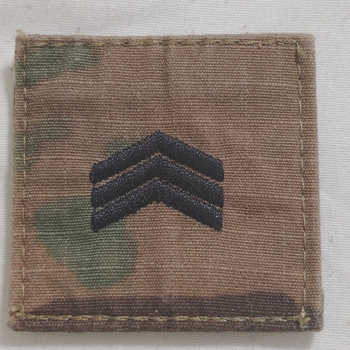 U.S. Army Sergeant SGT Patch E-5 – OCP Scorpion W2, 2"×2" Hook (-N-Loop) Device