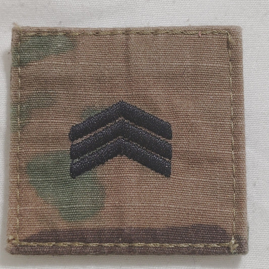 U.S. Army Sergeant SGT Patch E-5 – OCP Scorpion W2, 2"×2" Hook (-N-Loop) Device