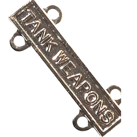 Military Qualification Bar, Tank Weapons, 1/2"H x 1"W, Silver Text / Background