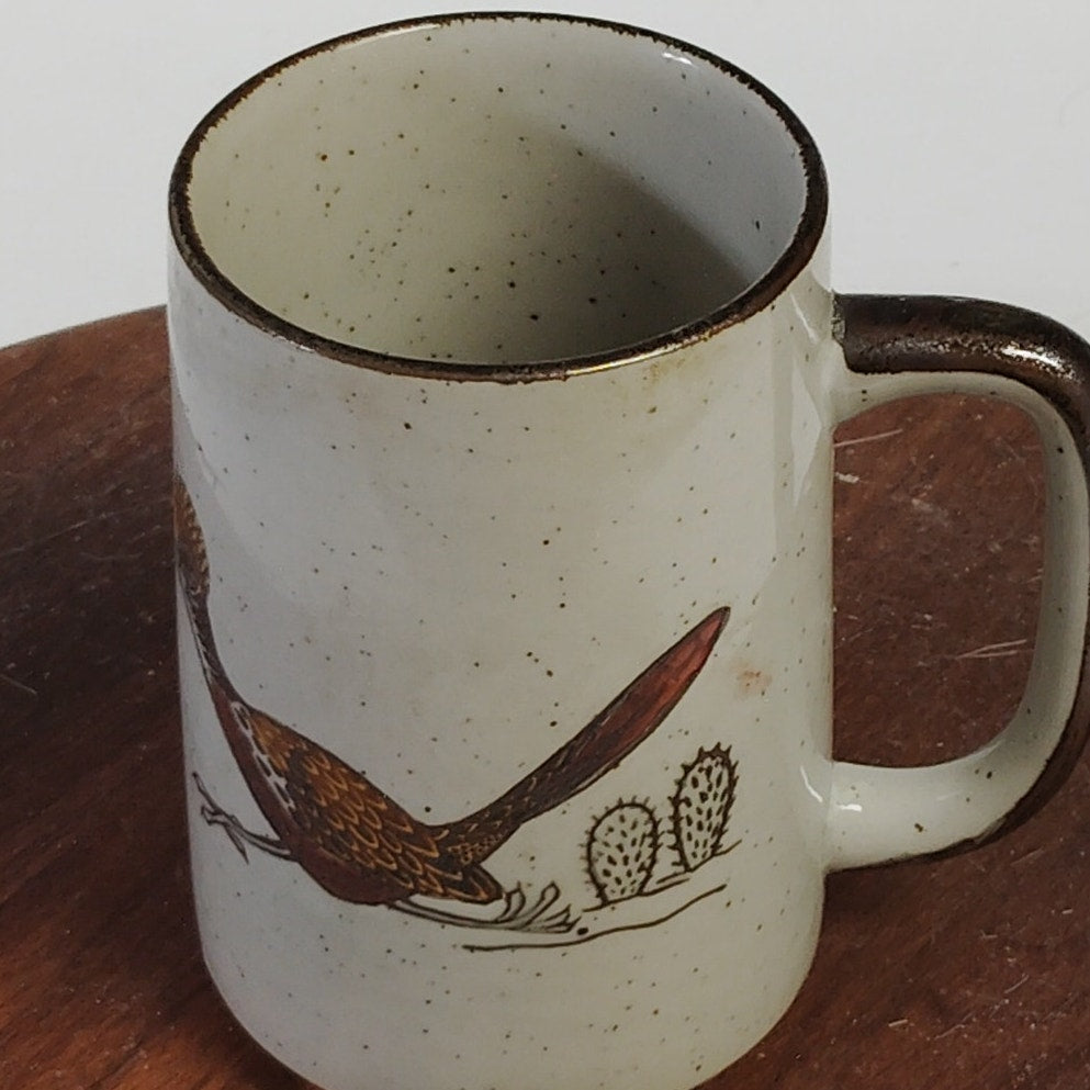 Otagiri Japan Mug Roadrunner & Cactus Design Vintage 70s Stoneware