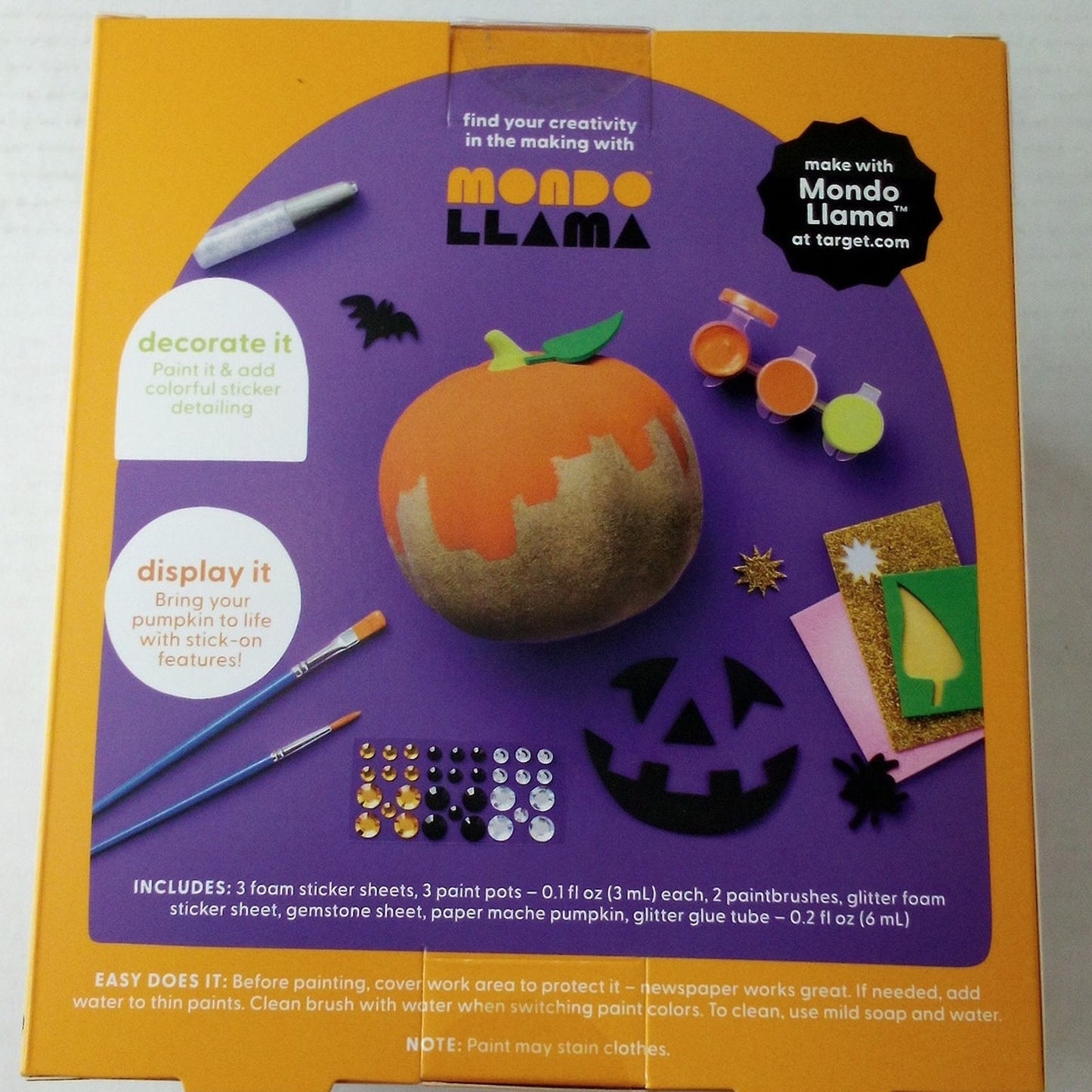 1 Case of 6 Kids Crafts - Paper Mache Pumpkin Painting Kit – Mondo Llama