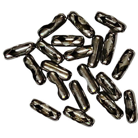 20pcs Ball Chain Connectors – Metal Beaded Chain Couplers, Standard Size, Silver Finish