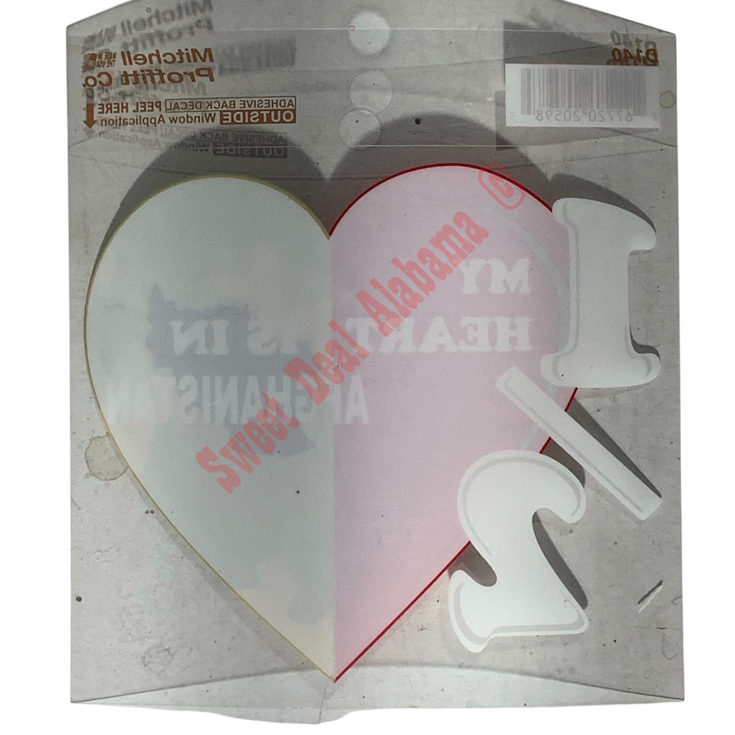 Half My Heart Is in Afghanistan Window Decal 4.5 X 4