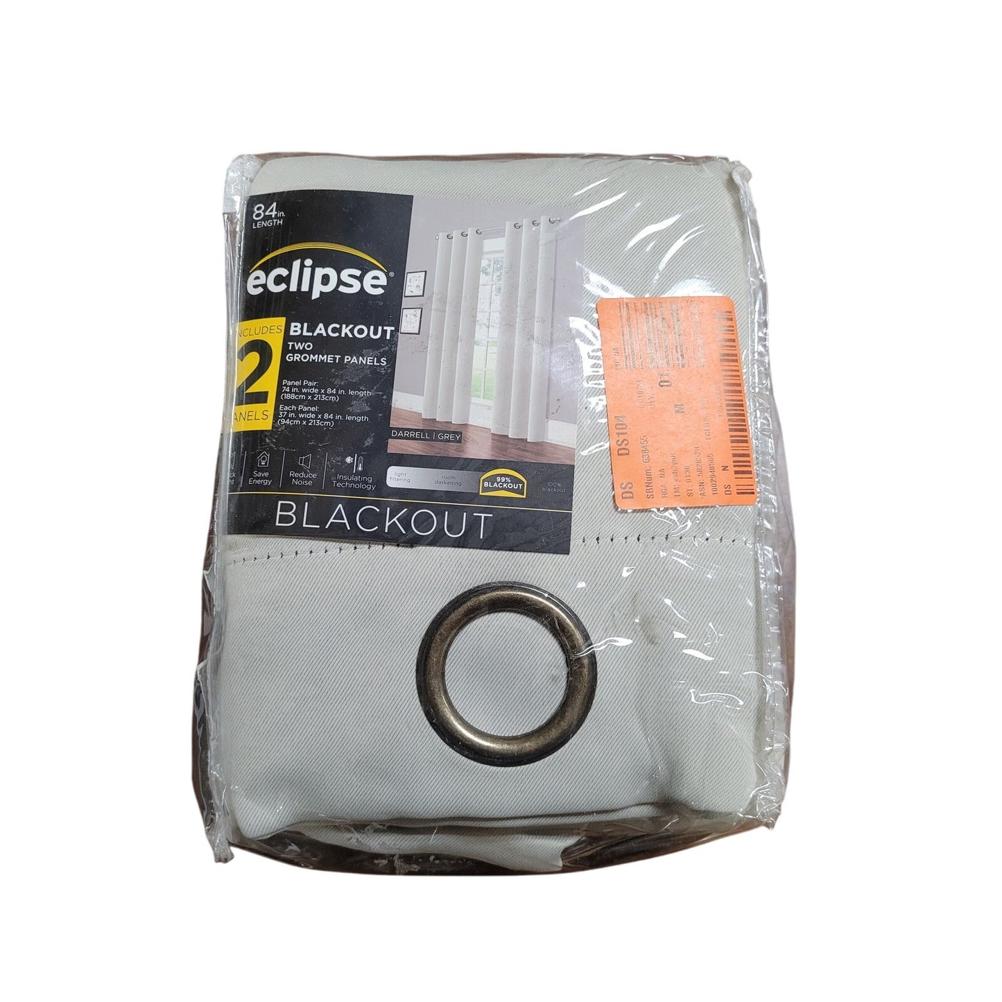 Darrell ThermaWeave Gray Solid 37" X 84"L Blackout Pair Grommet Curtain Panels