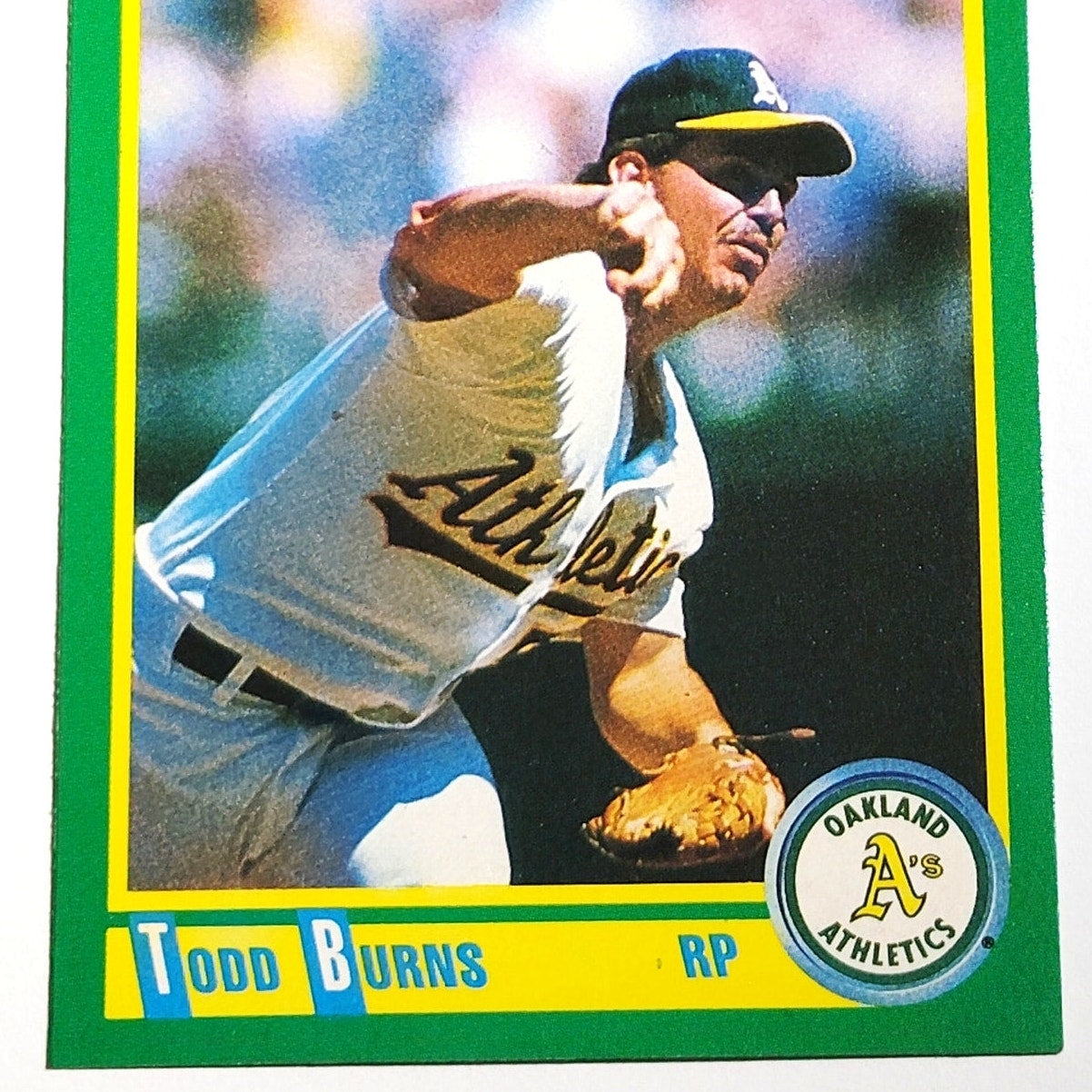 1990 Score Todd Burns Card No. 64 Oakland Athletics RP VG/EX