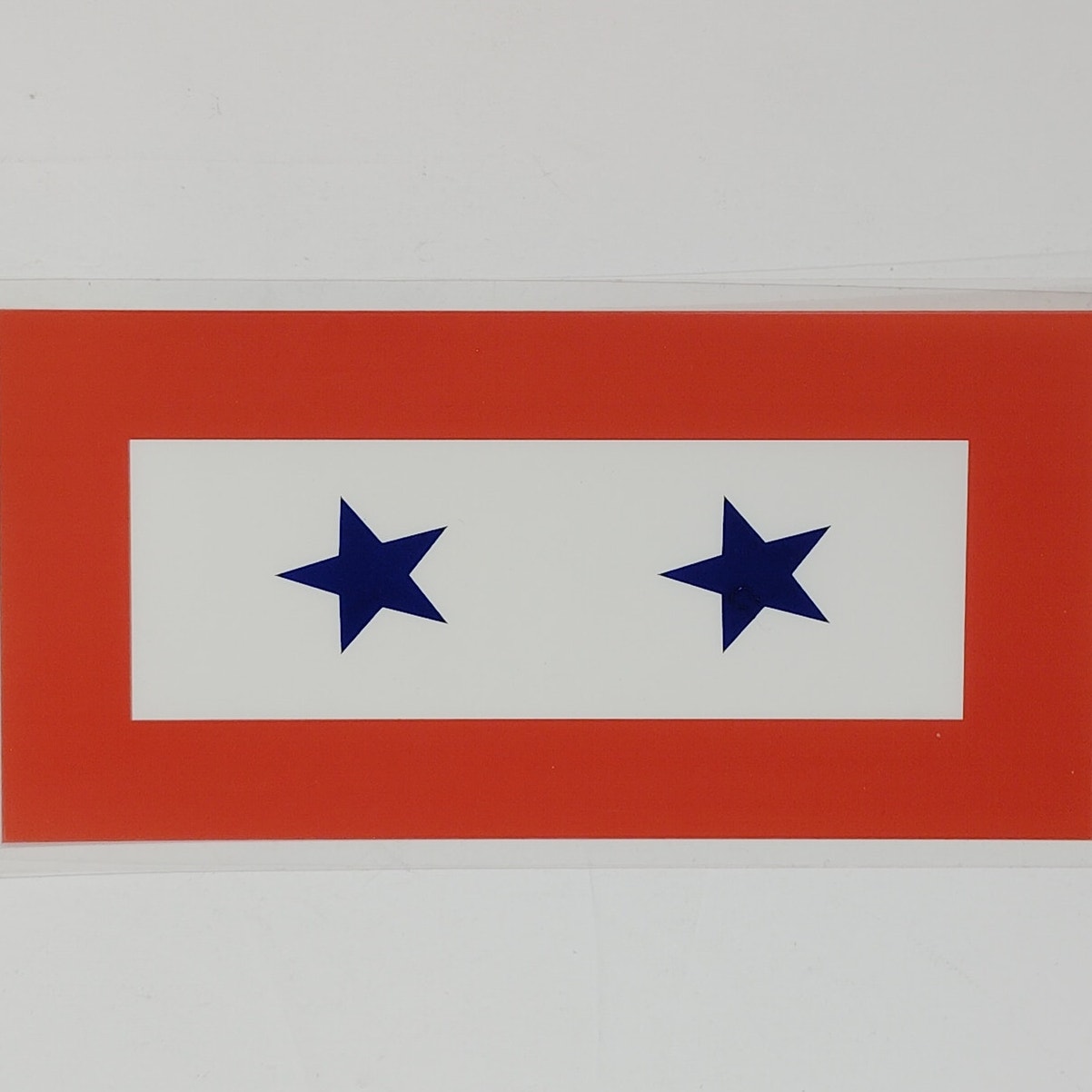 Two Star Service Ribbon Decal  6" x 3" Blue Star Banner, Vinyl Window Sticker
