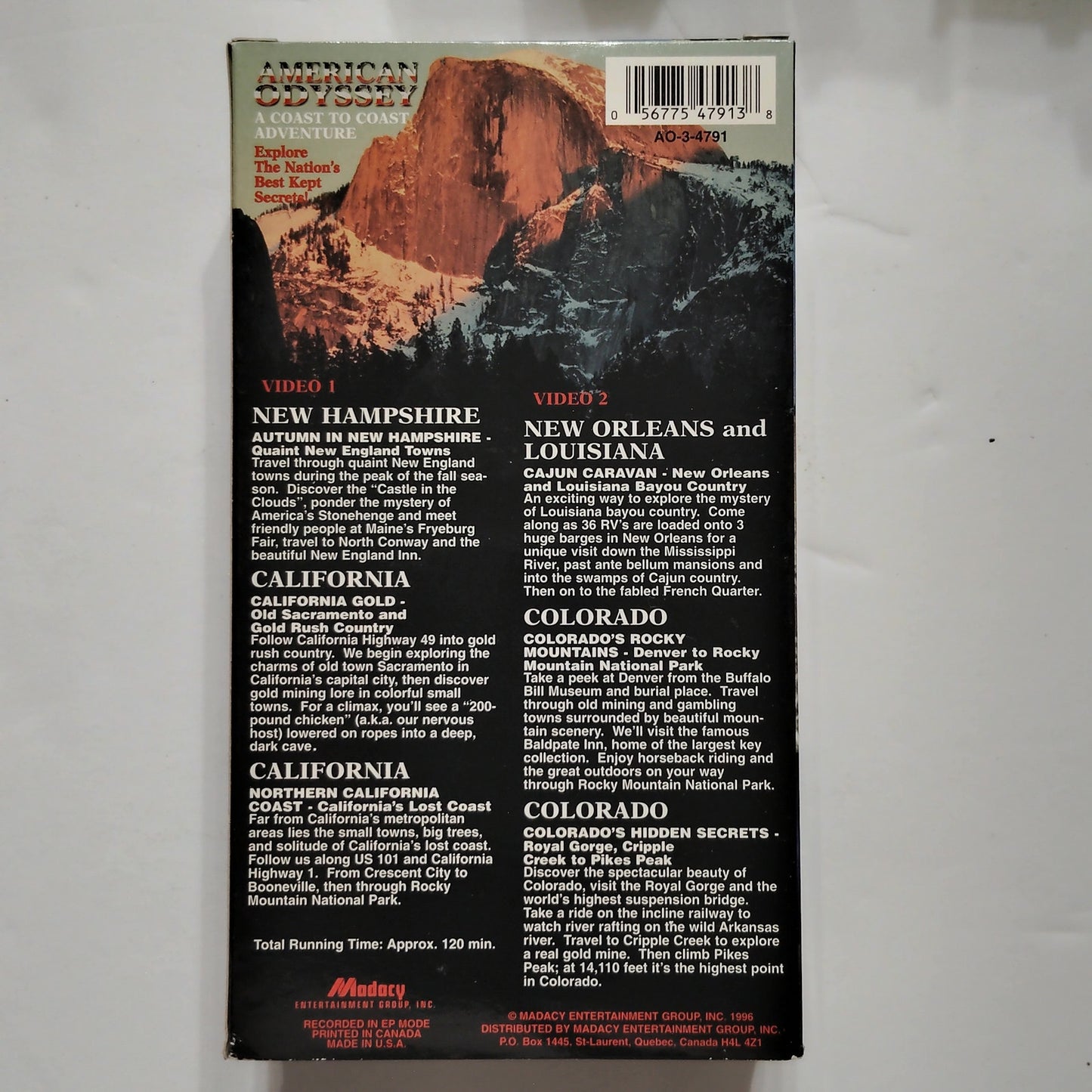 American Odyssey VHS (10) Boxed Set Coast‑to‑Coast Adventure Exploration
