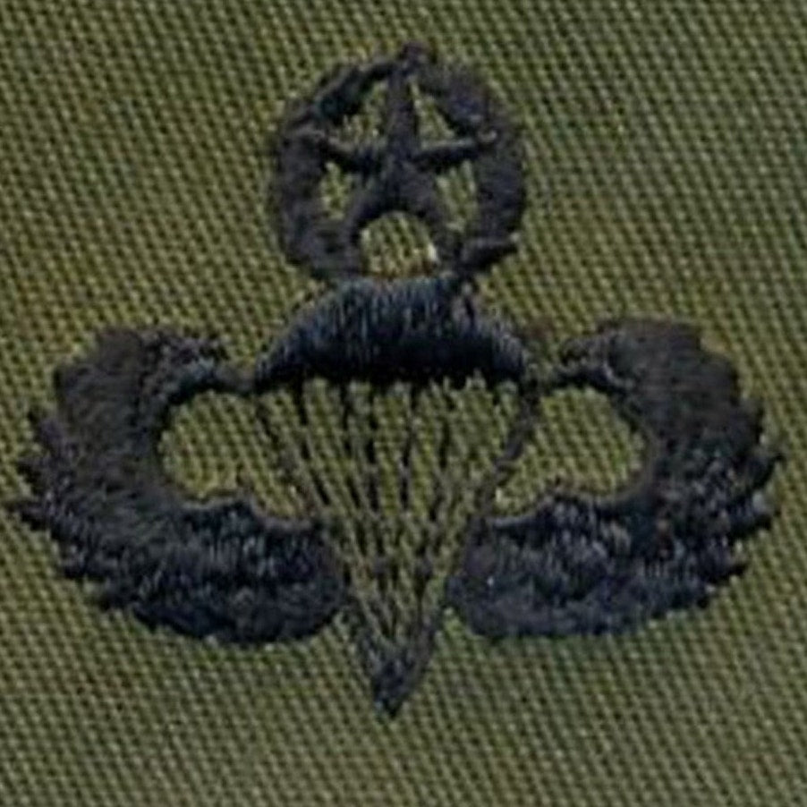 US Army Master Parachutist Badge Patch Subdued 2‑1/4" × 2‑1/4" Sew‑On
