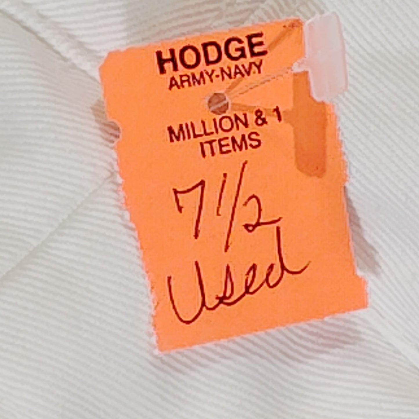 1975 White Service Cap Crown - 7-1/2 - Outdoor Venture Corp - DSA100-75-C-0979