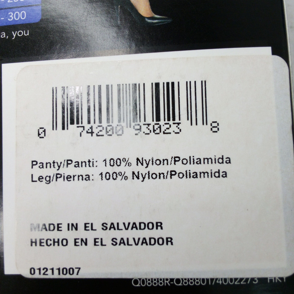 Just My Size JMS Day Sheer Non-Control Top Pantyhose Jet Black 4X 2 Pair