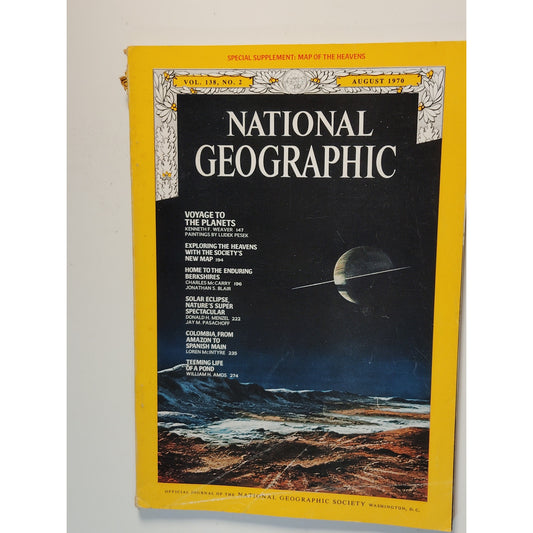 National Geographic Magazine – August 1970, Voyage to the Planets, Solar Eclipse